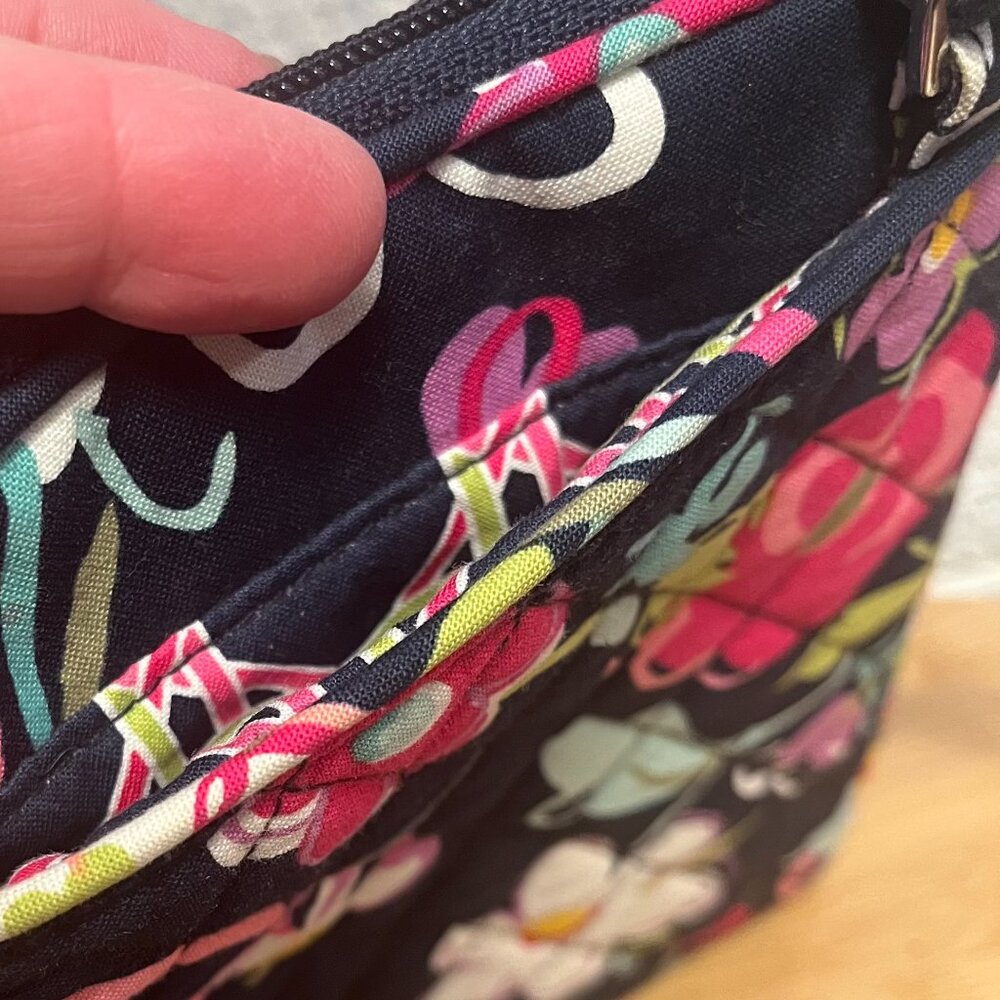 Vera Bradley Navy Blue and Pink Floral Mini Hipster Bag - Picture 8 of 10